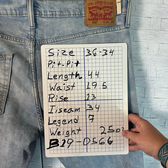 Levi’s 502 men’s state leg jeans light stone wash zip fly normcore western 90s - Picture 9 of 9